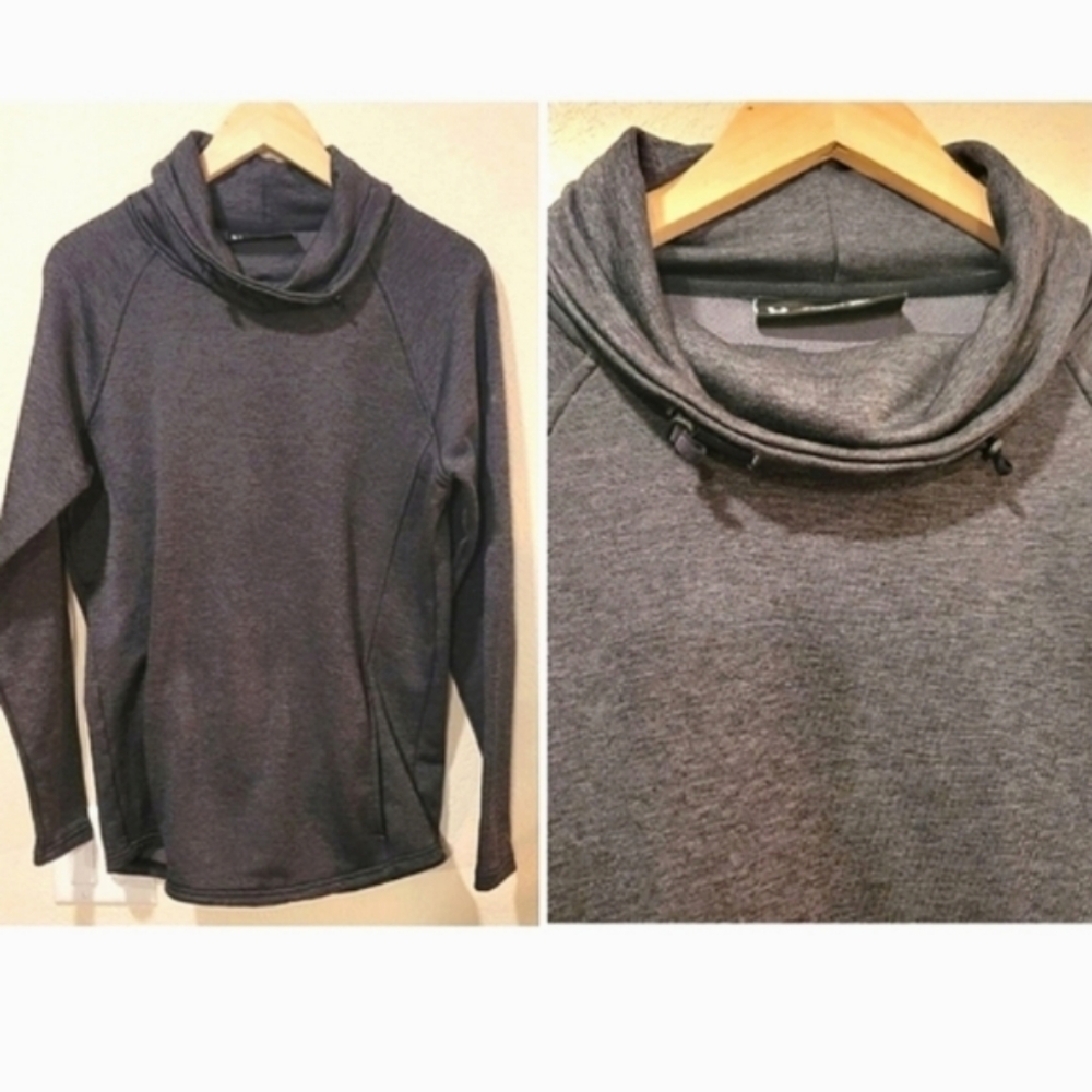 Under Armour Pullover Cowl Neck Sweatshirt Gray, Pocket, Cold Gear, EUC